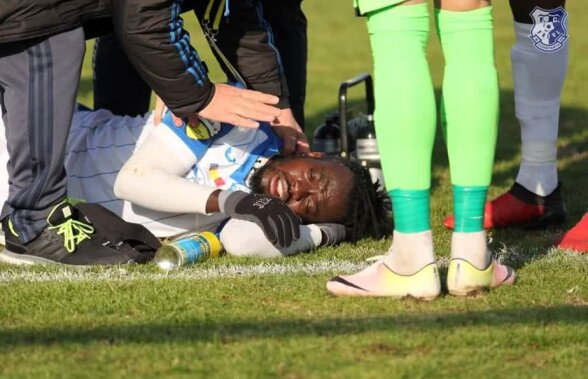 FOTO Momente șocante la meciul Farului! Un jucător a ajuns la spital: "Acuză dureri la coloana cervicală"