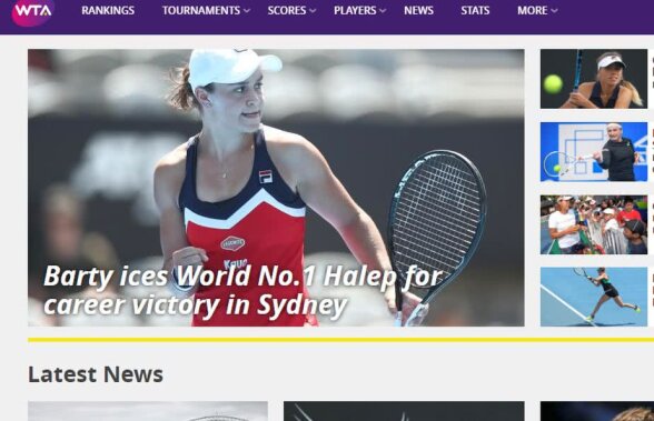 Reacția presei internaționale după eliminarea Simonei Halep de la Sydney: "E ziua lui Ashleigh Barty, care obține cea mai mare victorie a carierei!"