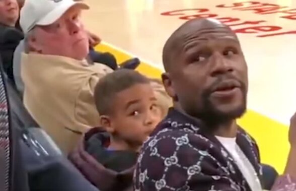 Manny Pacquiao - Floyd Mayweather // VIDEO Întâlnire de gradul zero » Pacquiao a dat peste Mayweather în timpul meciului dintre Lakers și Golden State