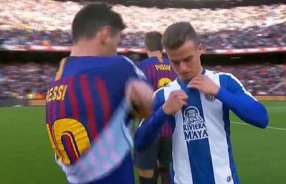 BARCELONA - ESPANYOL 2-0 // VIDEO Derapaj ORIBIL al fanilor lui Espanyol după ce Adria Pedrosa a făcut schimb de tricouri cu Messi: „O să-ți rupem capul!”