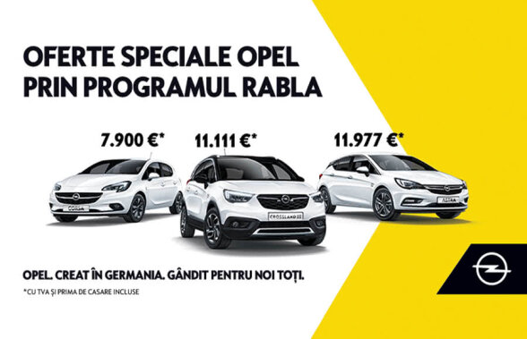 Ofertele Opel în programul Rabla – de la 7.900 euro cu TVA și prima de casare incluse