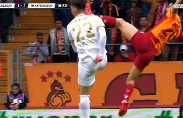 GALATASARAY - KAYSERISPOR 3-1 // VIDEO ȘOCANT! Atac de kung-fu la Cristi Săpunaru » A fost lovit cu gheata-n cap după o intrare teribilă!