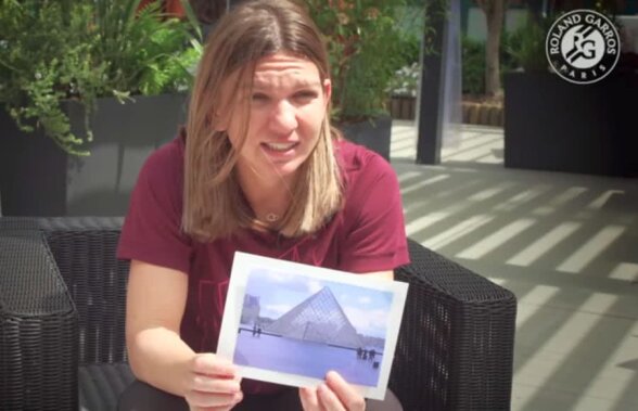 VIDEO Simona Halep, pusă în dificultate la Roland Garros! Gafa pe care a făcut-o când i s-a arătat o poză cu Muzeul Luvru: „Piramide?”