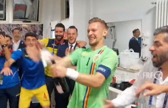 FRANȚA U21 - ROMÂNIA U21 0-0 // VIDEO Imagini în premieră cu bucuria „tricolorilor” » Baie de șampanie în vestiar