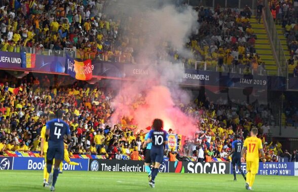 FRANȚA U21 - ROMÂNIA U21 0-0// FOTO 5 fani români au fost interziși pe stadioane după Anglia U21 - România U21