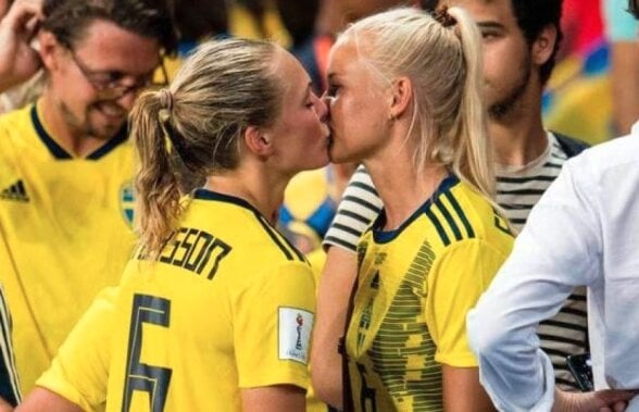 FOTO Ambasada Suediei la București a reacționat după sărutul pasional de la CM feminin, dintre Magdalena Eriksson și Pernille Harder