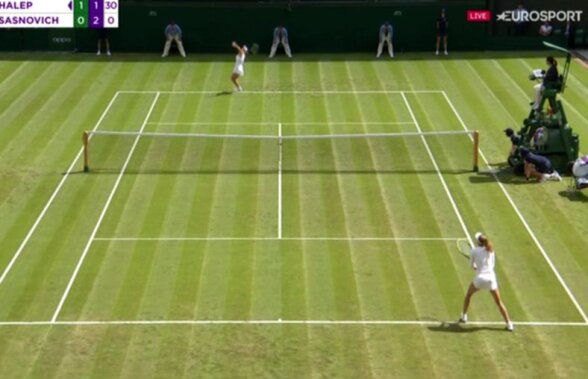 SIMONA HALEP - ALIAKSANDRA SASNOVICH // FOTO Ce se întâmplă la Wimbledon? Iarba arată teribil încă din primul meci