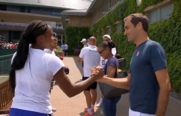 VIDEO Roger Federer s-a întâlnit cu revelația de la Wimbledon, Coco Gauff: „Ați prins asta pe cameră?!”