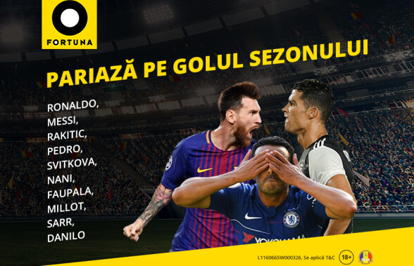 Pariază pe "Golul Sezonului"! Nume mai puțin cunoscute, în luptă cu Messi și Ronaldo