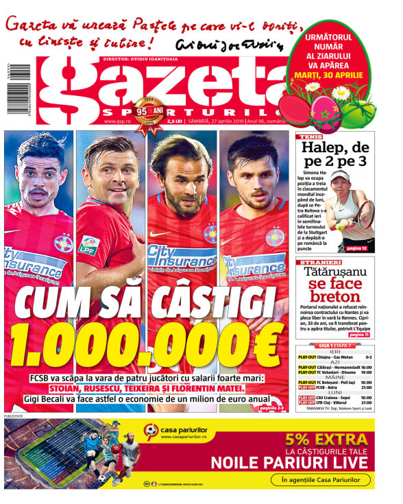 Gazeta Sporturilor din 27 aprilie 2019 Editia Print Gazeta Digitala