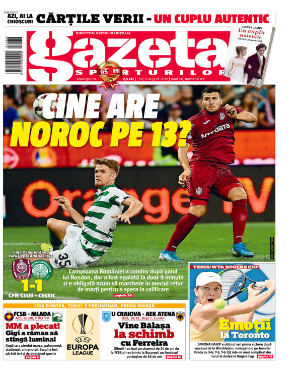 Gazeta Sporturilor Din 08 August 2019 Editia Print Gazeta Digitala