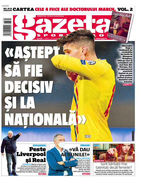 Gazeta Sporturilor din 29 decembrie 2020 Editia Print Gazeta Digitala