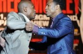VIDEO / Mayweather şi Mosley s-au încăierat la prezentarea meciului. Dar a fost o farsă!
