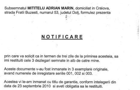 Iată documentele prin care Mititelu declară nule dezlegările lui Găman şi Bărboianu