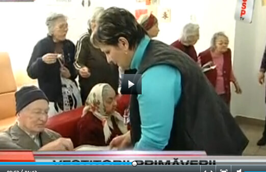 VIDEO / Jucătorii de la Astra au oferit mărţişoare femeilor de la un centru de bătrîni