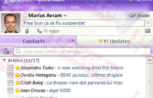 Marius Avram is now online. Află pe cine are în listă
