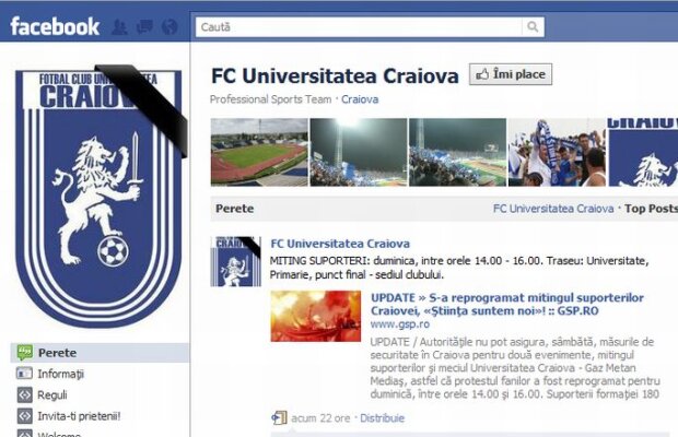 Suporterii Craiovei au pus doliu pe stema Universităţii!