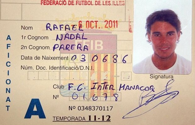 Variantă de rezervă » Un club de fotbal din Spania l-a înregistrat pe Nadal în lot