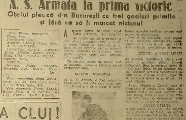 În urmă cu 64 de ani, Steaua obţinea prima victorie în Liga 1. Au urmat alte 1.057 de succese