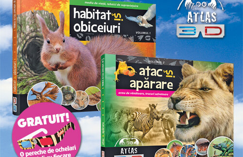 Premieră! Primul atlas zoologic 3D al copilului tău! De astăzi, numai cu Gazeta Sporturilor!