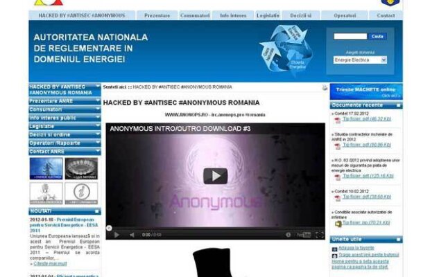 Hackerii #antisecRO, atac informatic asupra site-ului ANRE