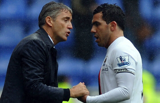 VIDEO ”Palmă” lui Mancini» Tevez a fost decisiv la reintrarea la City după 6 luni