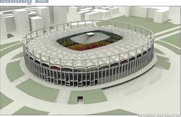 Infografía magnífica con la joya de la ciudad de Bucarest: National Arena, estadio en el que se juega la final Europa League