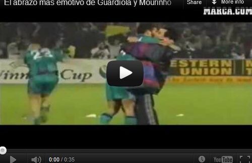 VIDEO » Acum rivali, cîndva prieteni! Guardiola şi Mourinho, îmbrăţişare demnă de filmele de dragoste :D