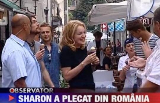 Sharon Stone a sarbatorit cu o inghetata incheierea filmarilor din Romania