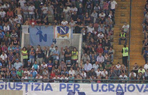 VIDEO Naşu' Sandu, contestat şi-n Italia! Fanii lui Napoli la derby-ul cu Lazio: "Giustizia per U. Craiova!"