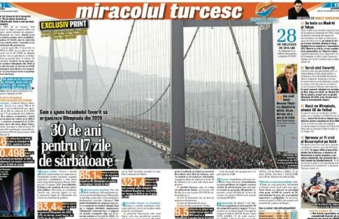 Doar în ediţia tipărită a Gazetei de azi: Cum a ajuns Istanbulul favorit să organizeze Olimpiada din 2020