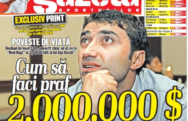 Cum să faci praf 2 milioane de euro » Falimentul lui Ionuţ Luţu, povestit chiar de el în Gazeta de azi!
