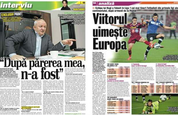 Citeşte doar în ediţia tipărită a Gazetei de azi » Dezvăluirile lui Porumboiu şi cum a ajuns Viitorul în top în Europa