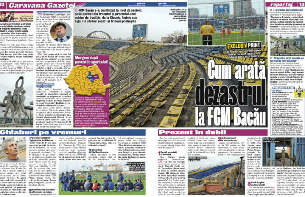 Citeşte doar în ediţia tipărită a Gazetei de azi » Proporţiile dezastrului de la FCM Bacău