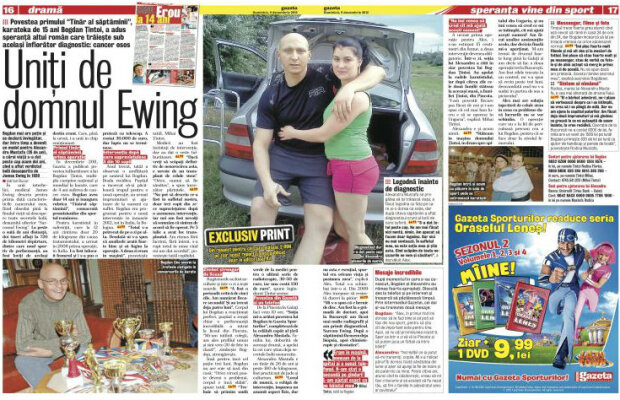 Citeşte doar în ediţia tipărită a Gazetei de azi » Povestea emoţionantă a unui copil bolnav a adus speranţă unui tînăr cu aceeaşi afecţiune