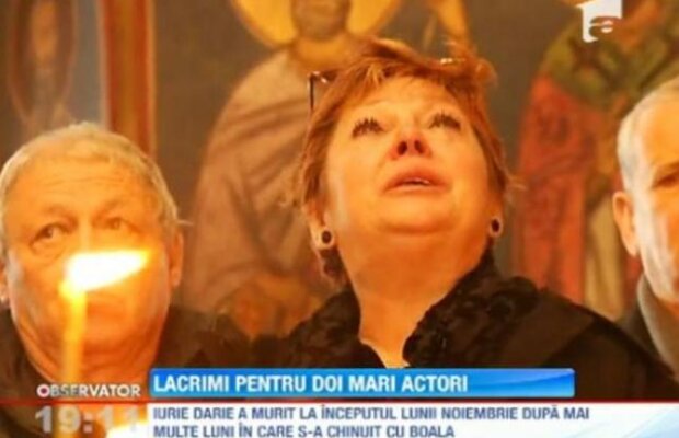 Anca Pandrea a plans in continuu la slujba de pomenire a lui Iurie Darie 