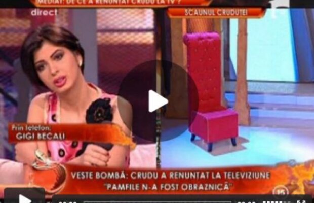 Gigi Becali catre Madalina Pamfile: "Mi-e mila de tine, de aia iti vorbesc"
