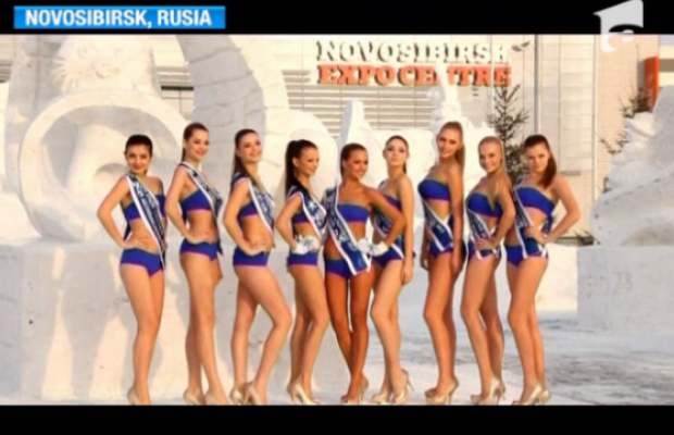VIDEO... Miss Siberia, in costum de baie la -21 DE GRADE!
