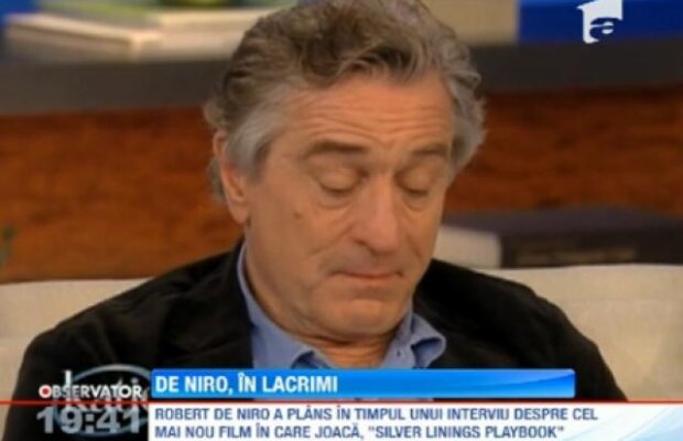 Robert de Niro a izbucnit in plans, in timpul unui interviu TV!