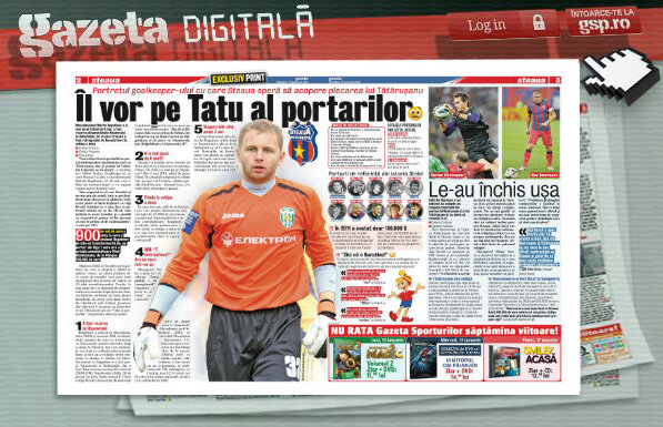 Răsfoieşte online Gazeta Digitală » Steaua vrea să-l înlocuiască pe Tătăruşanu cu un portar poreclit "Buratino", care n-a mai jucat de 8 luni!