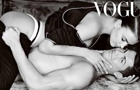 FOTO&VIDEO Irina Shayk şi Cristiano Ronaldo, "amor şi fotbal" în revista Vogue. Portughezul a pozat gol