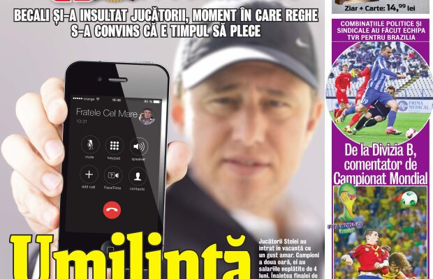 Laurenţiu Reghecampf a crezut că e poză! :) Cum s-a lăsat păcălit fostul antrenor stelist de coperta Gazetei