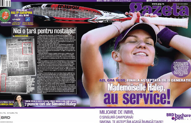 Ediţie specială a Gazetei la chioşcuri: totul despre finala Simonei Halep! Luminiţa Paul promite un comentariu special la Eurosport