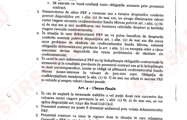 FOTO Hîrtiile de 50.000 de euro pe an » Cum arată contractul de rentă viageră al lui Sandu. Ce oferea Naşu' la schimb