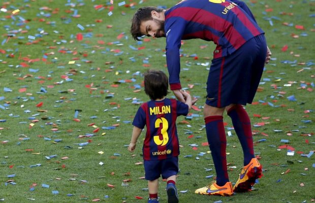 VIDEO Are doar doi ani, dar a marcat deja primul gol pe Camp Nou :D » Milan, fiul lui Gerard Pique a cucerit publicul