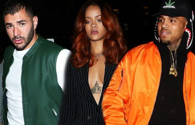 Întâlnire de gradul zero! Rihanna, Benzema și Chris Brown, sub același acoperiș