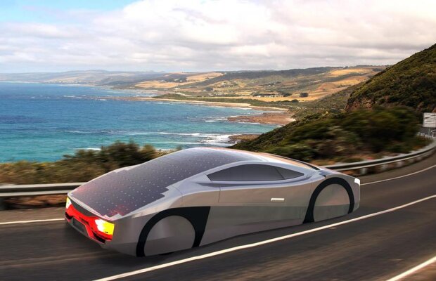 FOTO Mașina viitorului » Un super-bolid electric, pe energie solară, care nu trebuie încărcat