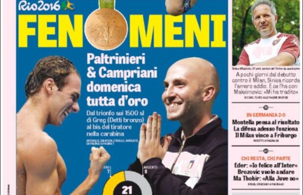 Ce scriu azi ziarele de sport din lume (15 august 2016)