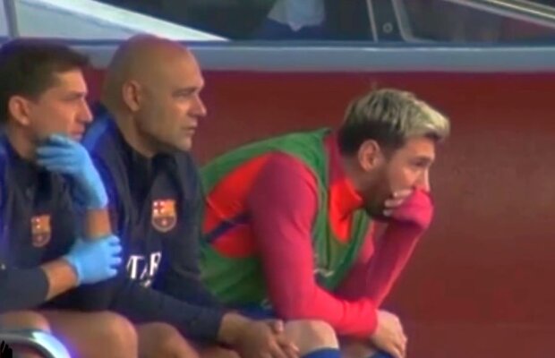 VIDEO Lui Messi i s-a făcut rău în timpul meciului cu Deportivo » Startul Barcei a vomitat pe bancă