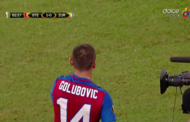 GALERIE FOTO Momentul pe care nu l-a observat nimeni la Steaua - Zurich! Reacție necontrolată a lui Golubovici în cel mai important moment al meciului